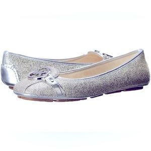 Michael Kors Women's Fulton Moccasin Flats, size 7.5m, silver